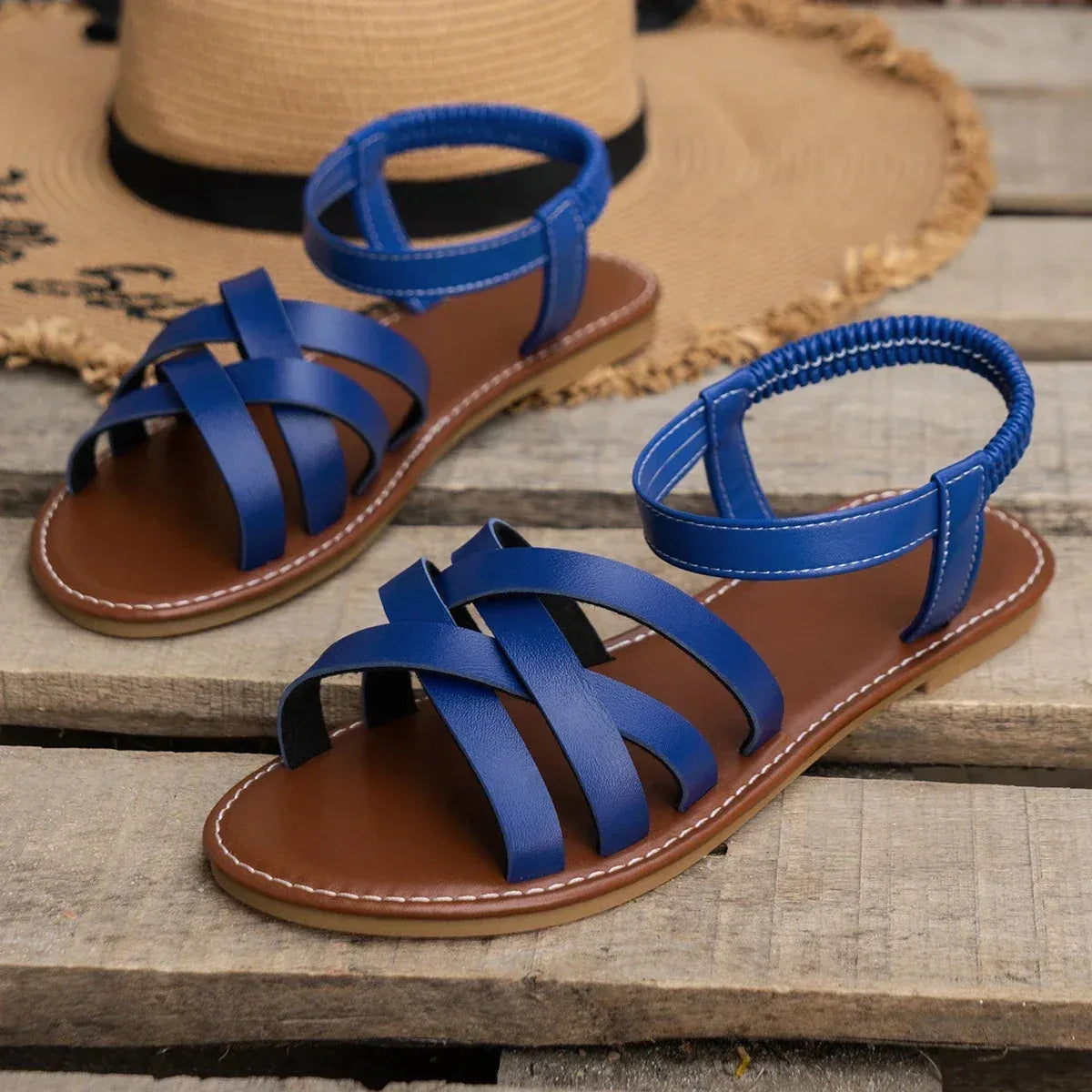 ÉLÉGANCE FLEX™ | Sandales Plates Femme Été – Confort Léger & Style