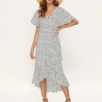 Féréna™ – Robe mi longue femme fluide imprimé floral