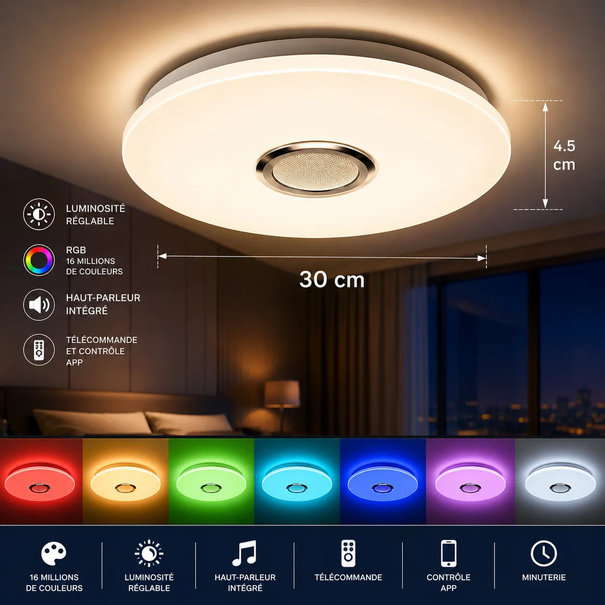 LUMÉORA™ Smart | Moderne plafonnier à led RGB