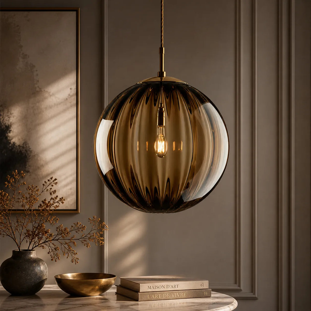 Evar- Suspension Verre Coloré Design Moderne
