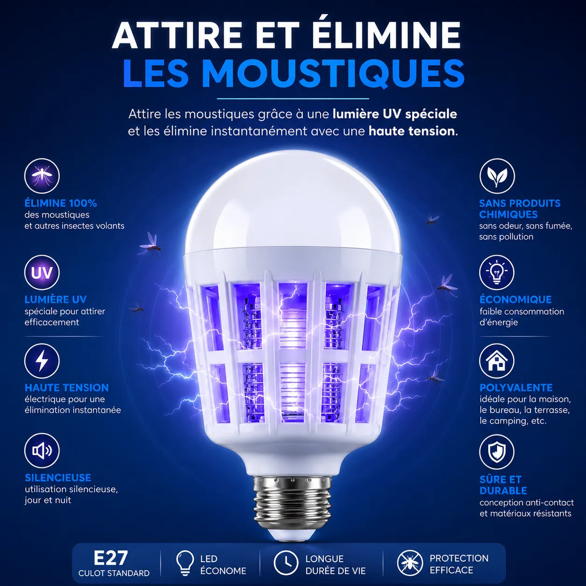Lampes anti moustique MosquiLight | Ampoule Anti-Moustiques LED
