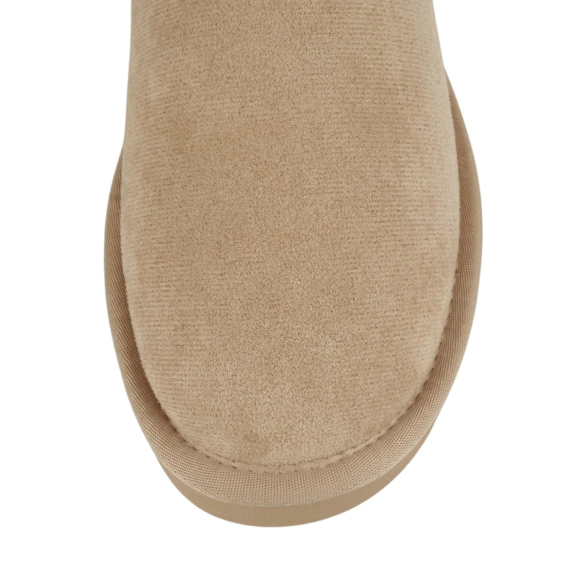 Bottines d’hiver pour femme en suédine beige avec doublure chaude et semelle plateforme