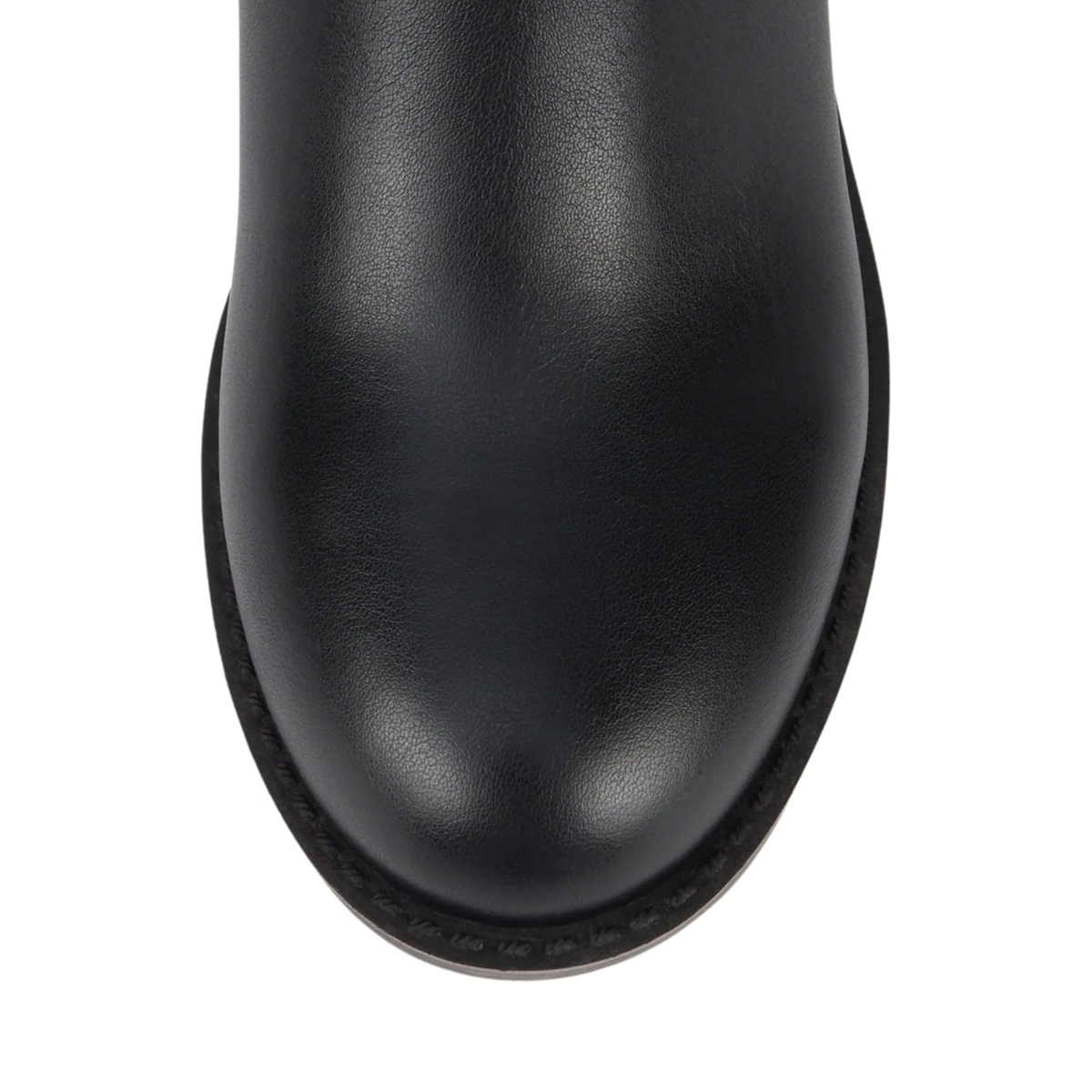 Bottines noires à talon bloc bas avec bride et boucle décorative pour femme , fermeture éclair
