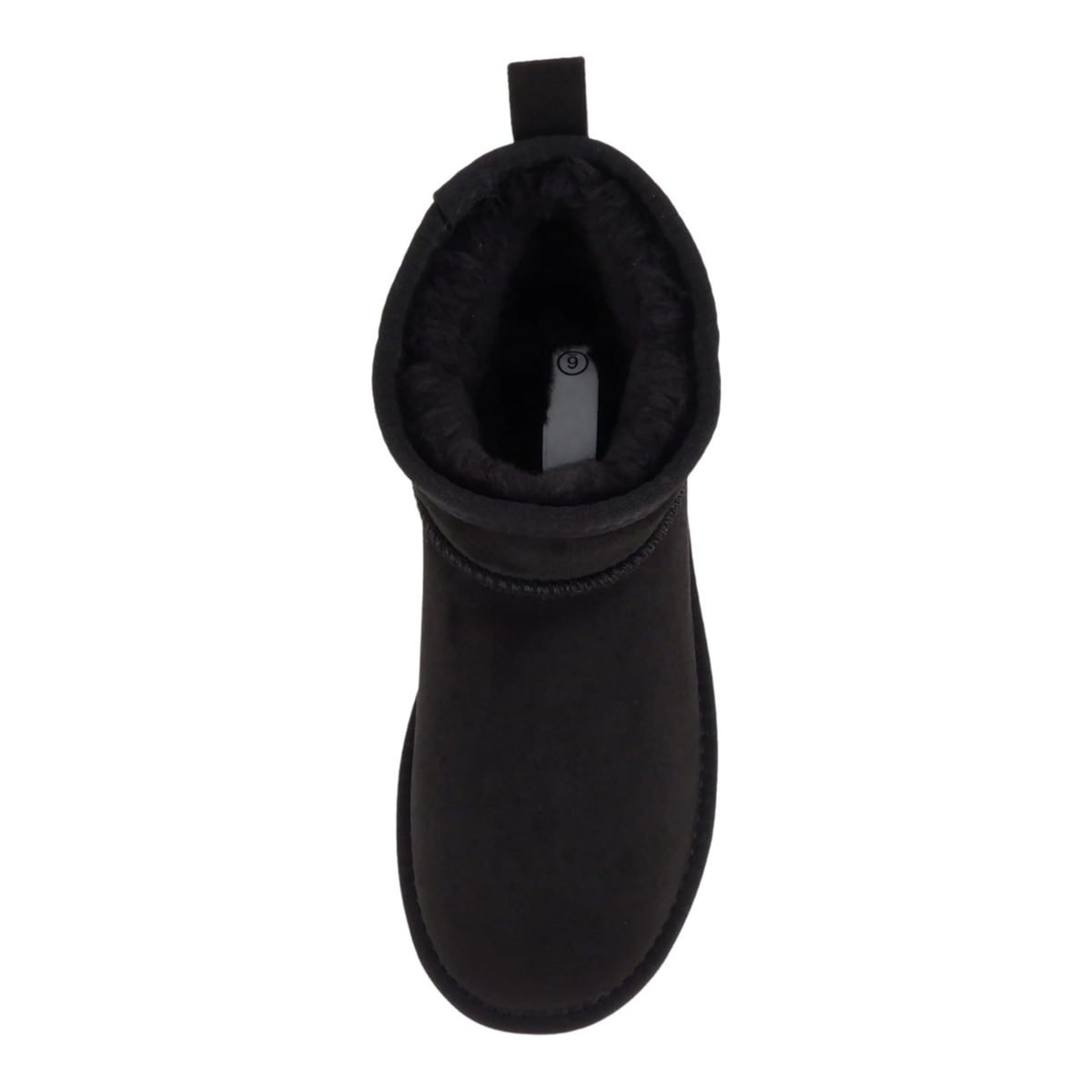 Bottines courtes noires en suédine avec semelle épaisse crantée et doublure chaude