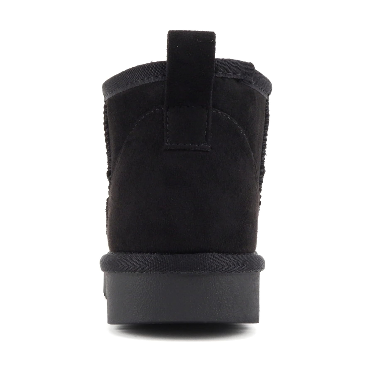 Bottines courtes noires en suédine avec semelle épaisse crantée et doublure chaude