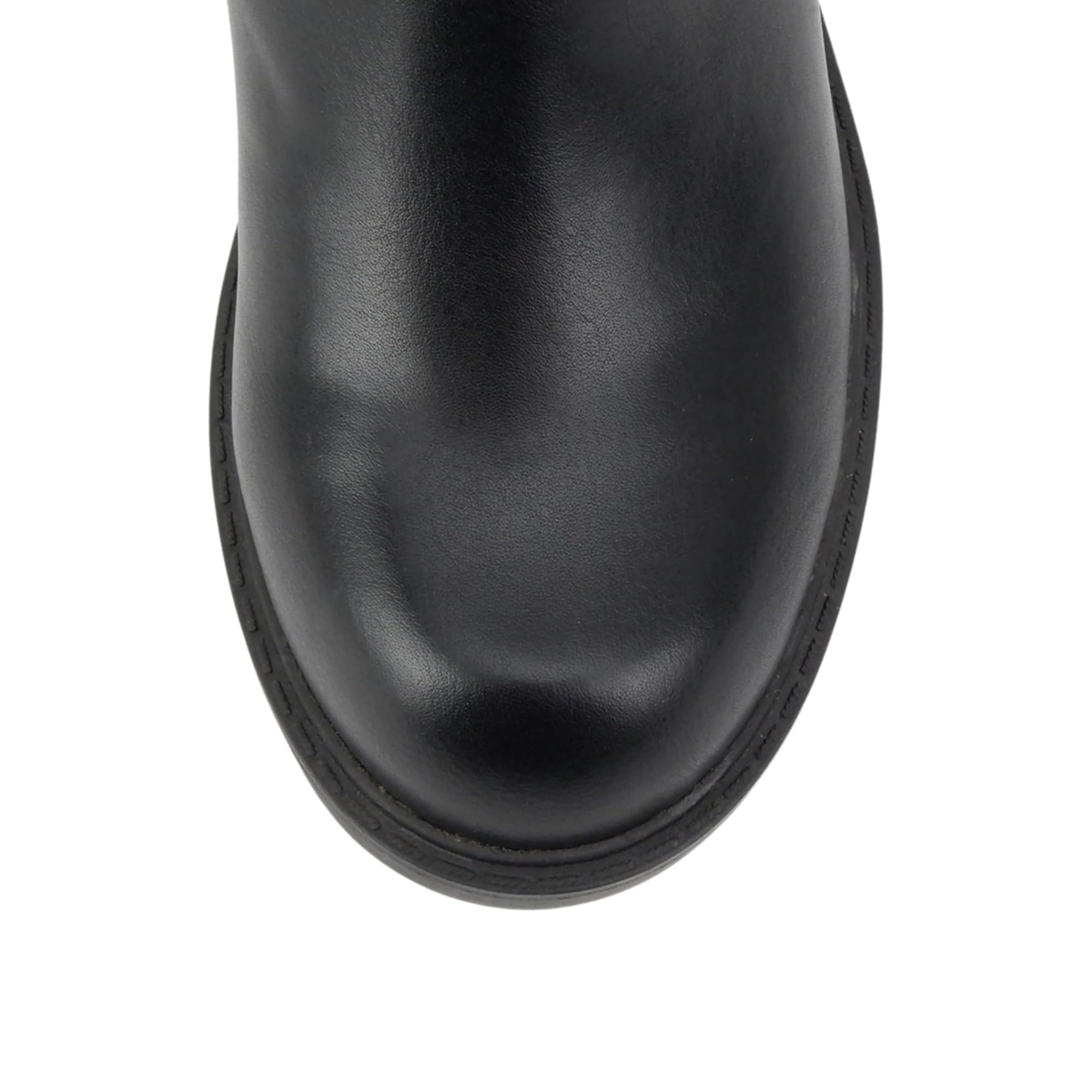 Bottines chelsea noires à talon bloc et semelle crantée, élastiques latéraux pour femme