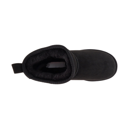 Bottines plates-formes noires en simili daim avec doublure chaude et semelle épaisse pour femme