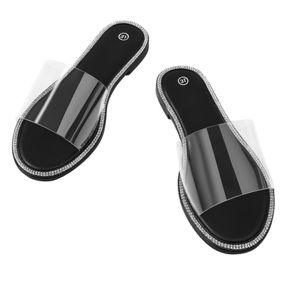 Sandales Plates Transparentes Femme – Claquettes d’Été