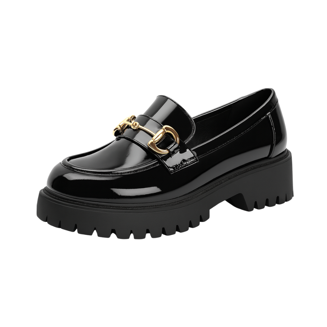 Loafers pour Femme à Semelle Plateforme – Chaussures Slip-On Confortables avec Boucle Métallique