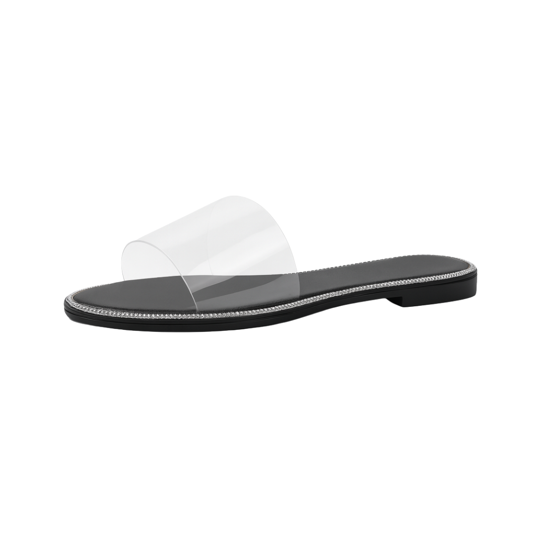 Sandales Plates Transparentes Femme – Claquettes d’Été