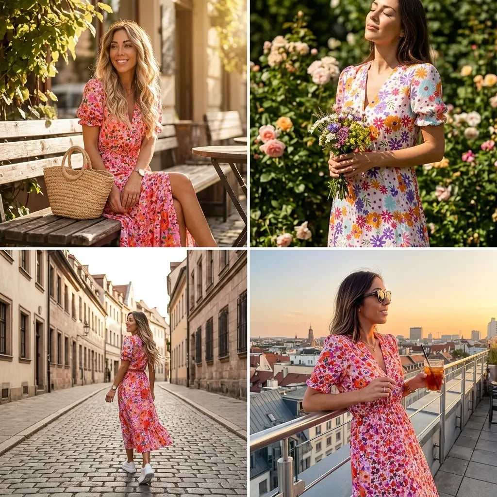 Velmora™ – Robe mi longue femme fluide imprimé